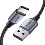 Кабель UGREEN US288 USB-A 2.0 to USB-C Cable Nickel Plating Aluminum Braid 1m (Black)