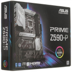 Сист. плата ASUS PRIME Z590-P ASUS, Z590, 1200, 4xDIMM DDR4, 2xPCI-E x16, PCI-E x1, M.2, 4xSATA, DP, HDMI, BOX