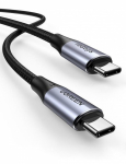 Кабель UGREEN US355 USB-C 3.1 M/M Gen2 5A Cable with Braided 1m (Black)