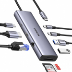 Разветвитель портов Ugreen CM498 3 x USB-A,Type-C, HDMI, VGA,SD, microSD, LAN 15600