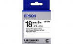 Лента стандартная Epson C53S655006, LK5WBN, 18мм, белый/черный, 9м/ЖЕЛТАЯ НАКЛЕЙКА