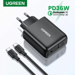 Зарядное устройство Ugreen CD170 USB-A+USB-C 36W Wall Charger, 10217