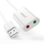 Адаптер звука UGREEN US205 USB 2.0 External Sound Adapter (White) Адаптер звука UGREEN US205 USB 2.0 External Sound Adapter (White)