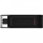 USB Flash Kingston 256 GB, Data Traveler 70, USB 3.2, Type-C, Black, DT70/256GB