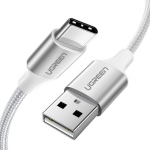 Кабель UGREEN US288 USB-A 2.0 to USB-C Cable Nickel Plating Aluminum Braid 1m (White)