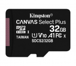 Карта памяти Kingston 32GB microSDHC Canvas Select Plus 100R A1 C10 Single Pack w/o Adapter, SDCS2/32GBSP