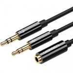 Аудиокабель Ugreen AV140 20898 Dual 3.5mm Male To 3.5mm Female Audio Cable Black Аудиокабель Ugreen AV140 20898 Dual 3.5mm Male To 3.5mm Female Audio Cable Black