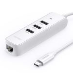 Aдаптер UGREEN CM416 USB-C to 3?USB 3.0+RJ45 (100Mbps) Hub, White, 50620 Aдаптер UGREEN CM416 USB-C to 3?USB 3.0+RJ45 (100Mbps) Hub, White, 50620
