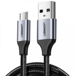 Кабель UGREEN US290 USB 2.0 A to Micro USB Cable Nickel Plating Aluminum Braid 2m (Black), 60148