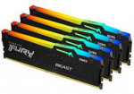 ОЗУ DIMM DDR5 Kingston FURY Beast Black RGB 128Gb(32Gbx4)5600MT/s,2RX8,CL40-40-40,1.25V,288-pin,16Gbit,KF556C40BBAK4-128