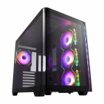 Кейс M580-BP, Panoramic ATX Mid Tower, ATX(BTF), M-ATX, Mini-ITX, USB3.0 x 2, Type-C, Curved Glass, Black