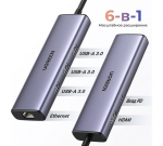 Конвертер Ugreen CM512 USB-C To 3*USB 3.0 A+HDMI+RJ45+PD 15598 Конвертер Ugreen CM512 USB-C To 3*USB 3.0 A+HDMI+RJ45+PD 15598