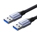 Кабель удлинитель Ugreen US373 USB-A Male to USB-A Male USB 3.0 Alu Case Braided Cable 2m (Black) 80791