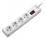 Сетевой фильтр APC P43-RS Essential SurgeArrest, CEE7 Schuko, 4 розетки, шнур 1 м, 230В, белый
