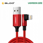 Кабель Ugreen US299 Angled Lightning To USB 2.0 A Male Cable(90°  Angle)/Red 1M, 60555