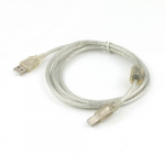 Кабель USB 2.0 Pro Cablexpert CCF-USB2-AMBM-TR-6, AM/BM, 1,8м, экран, феррит.кольцо, прозрачный, пакет