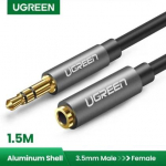 Аудиокабель UGREEN AV118 3.5mm Male to 3.5mm Female Extension Cable, 1.5m, Black, 10593