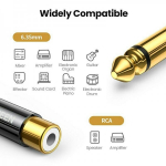 Аудиоадаптер UGREEN AV169 6.35mm Male to RCA Female Adapter, 80731