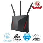 Двухдиапазонный игровой маршрутизатор ASUS RT-AC86U, Wi-Fi 802.11ac (AC2900), MU-MIMO, AiMesh, AiProtection, WTFast, QoS Двухдиапазонный игровой маршрутизатор ASUS RT-AC86U, Wi-Fi 802.11ac (AC2900), MU-MIMO, AiMesh, AiProtection, WTFast, QoS