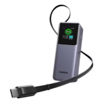 Пауэрбанк UGREEN PB726 55987B 20000mAh 165W 2C1A Power Bank with Retractable Cable