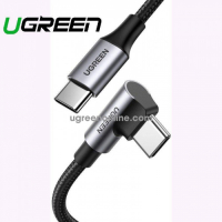 Кабель UGREEN US334 USB-C 2.0 to Angled USB-C M/M Cable Aluminium Shell with Braided 2m (Black)