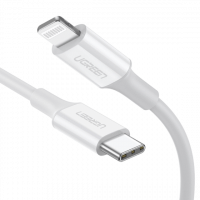 Кабель Ugreen US171 Lightning To Type-C 2.0 Male Cable White 1M, 10493