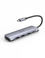 Конвертер Ugreen CM195 USB-C To HDMI+2*USB 3.0 A+SD/TF+PD Converter, 70411