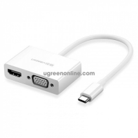 Переходник UGREEN MM123 USB Type C to HDMI + VGA Converter (White)