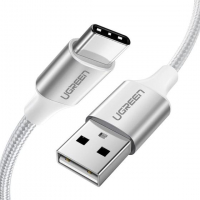 Кабель UGREEN US288 USB-A 2.0 to USB-C Cable Nickel Plating Aluminum Braid 2m (White)