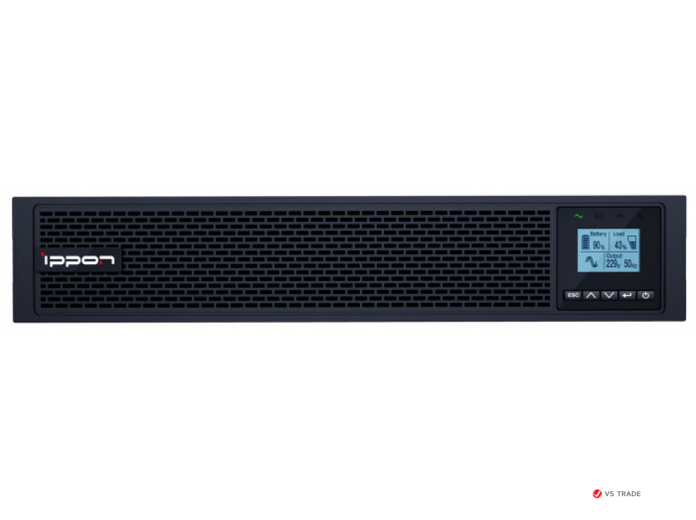 ИБП Ippon Innova RT II 2000 On-Line UPS 2000VA, 2000Вт, чист. синусоида, 8xC13, USB/RS232  , бат., LCD, 2U