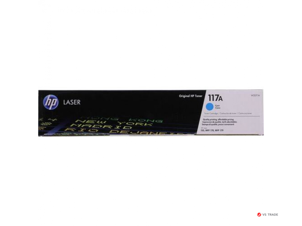 Оригинальный лазерный картридж HP 117A, голубой, W2071A