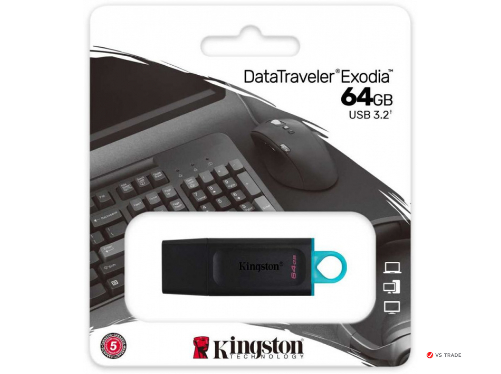 USB- Flash Kingston DTXM/64GB, USB 3.2 Gen 1, черный пластик